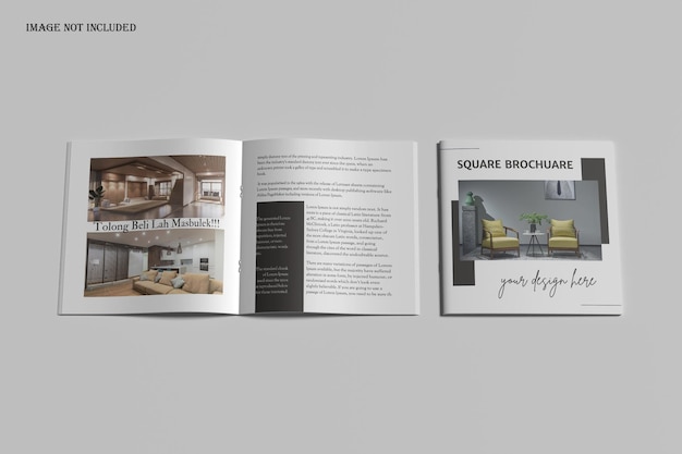 Square brochure and catalog cover mockup