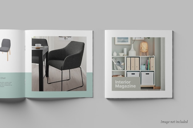 PSD brochure quadrata e mockup del catalogo