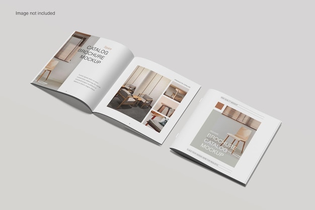 Square brochure catalog mockup