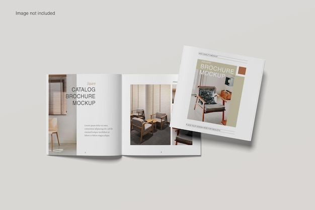 Square brochure catalog mockup