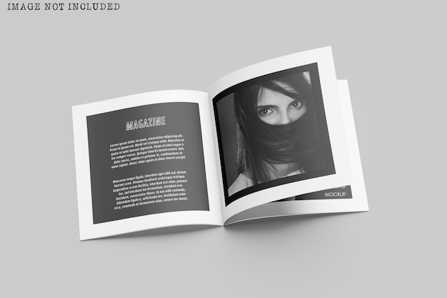 Brochure quadrata e mockup del catalogo