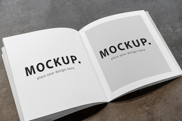 a square brochure opened mockup