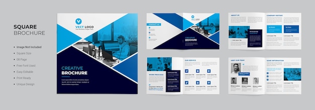 PSD square brochure template 08 pages