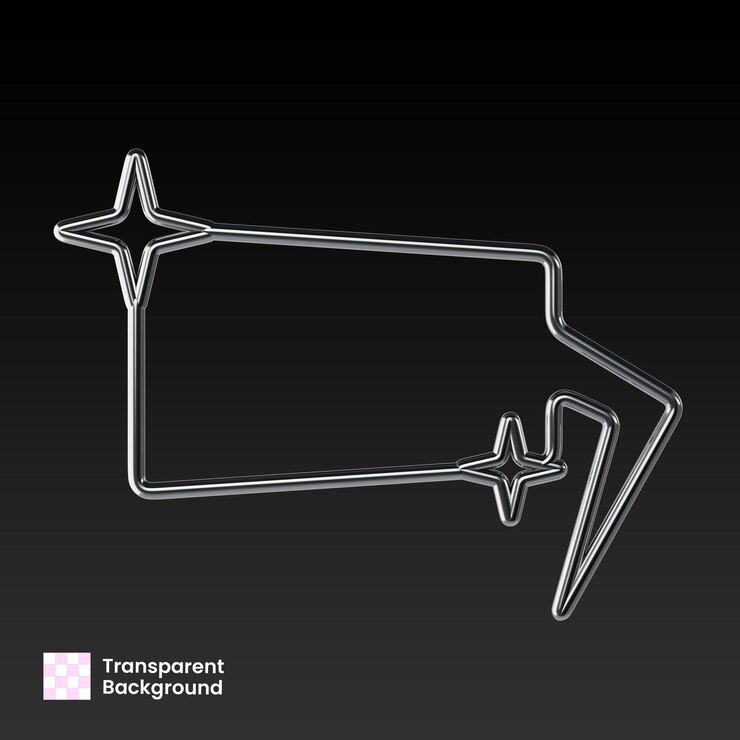 PSD square bubble text 3d render