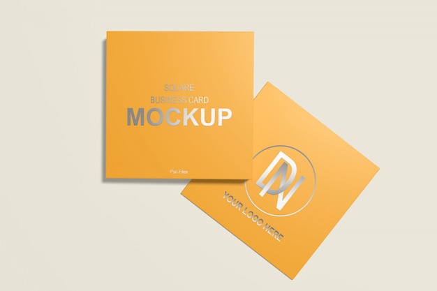 Square Business Card Mockup 4