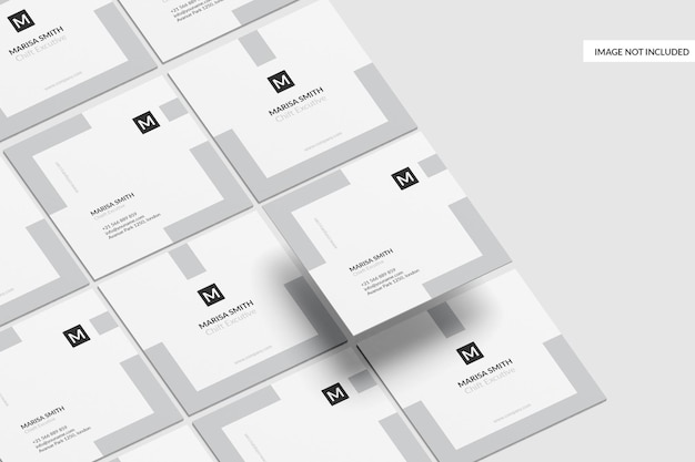 Square business card mockup design