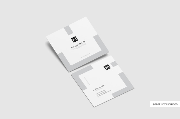 Square business card mockup design