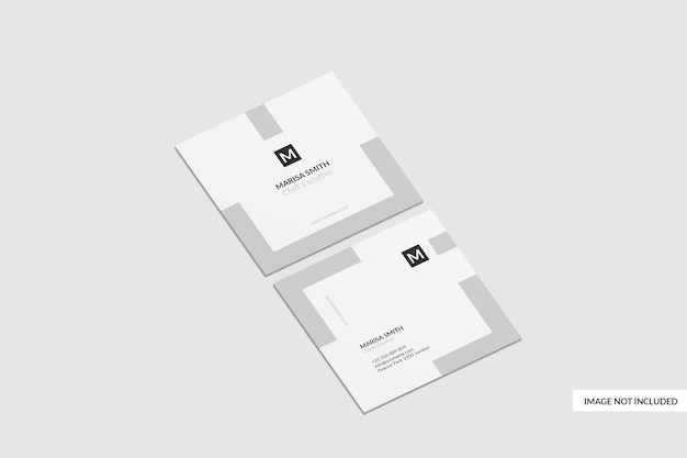 Square business card mockup design