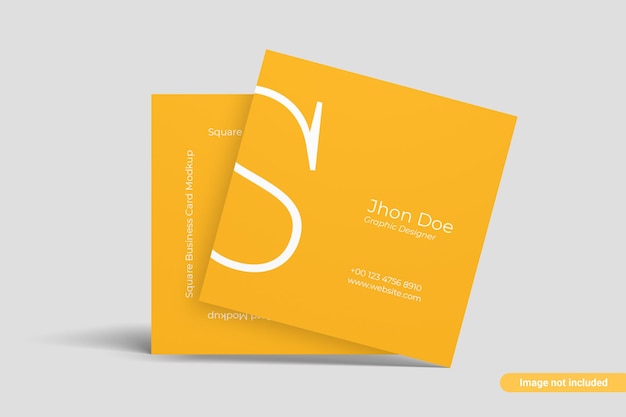 PSD square business card mockup front view