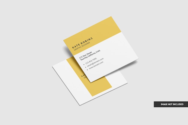 Square business card mockup isolated