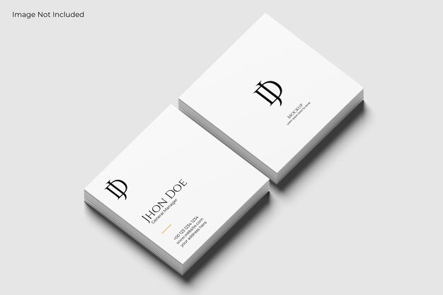 square business card mockup perspective view