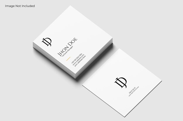square business card mockup perspective view