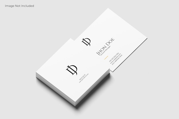 square business card mockup perspective view