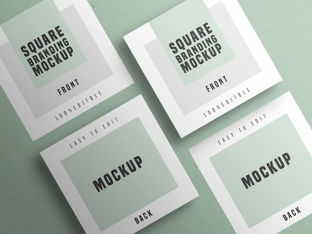 Square Business Card  Mockup