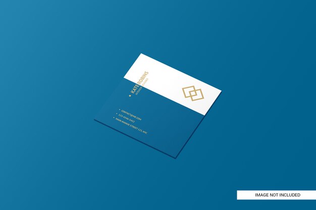 Square business card mockup