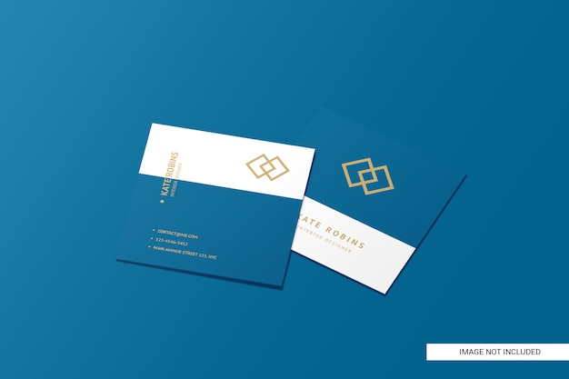 Square business card mockup