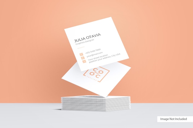 Square Business Card Mockup