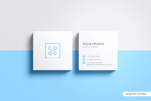 PSD square business card mockup