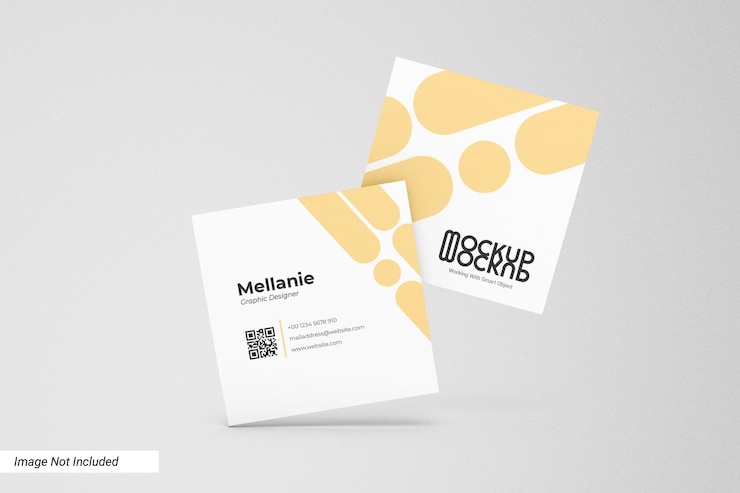 PSD square business card mockup