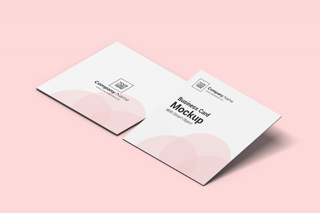 PSD square business card mockup