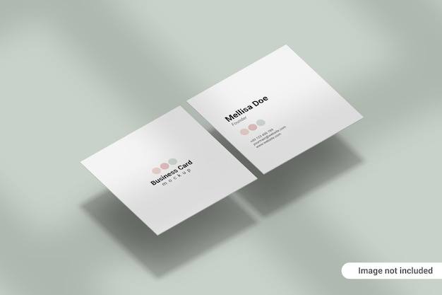 Square business card mockup