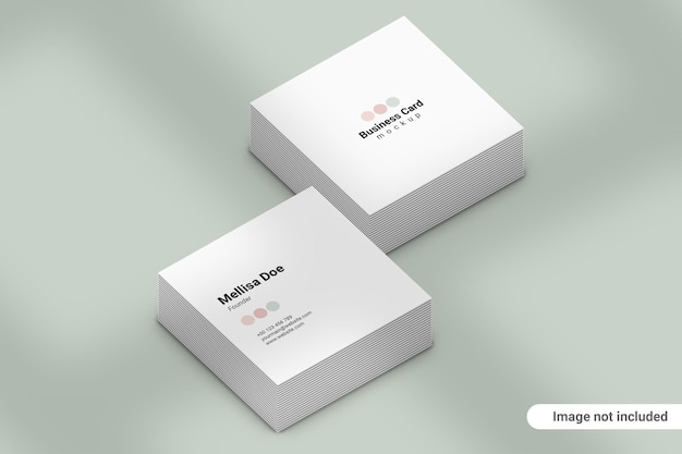 PSD square business card mockup