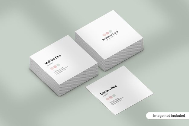 PSD square business card mockup