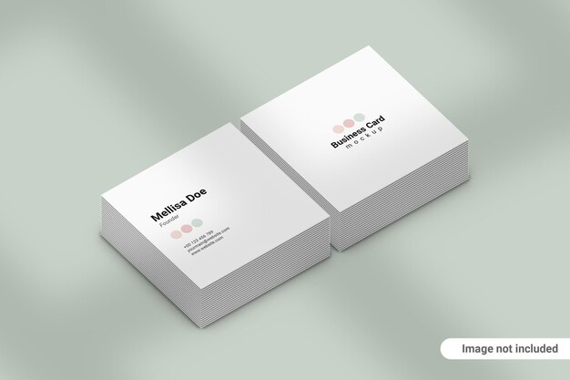 PSD square business card mockup