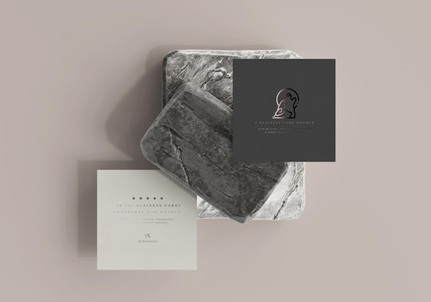 Square Business Card Mockup