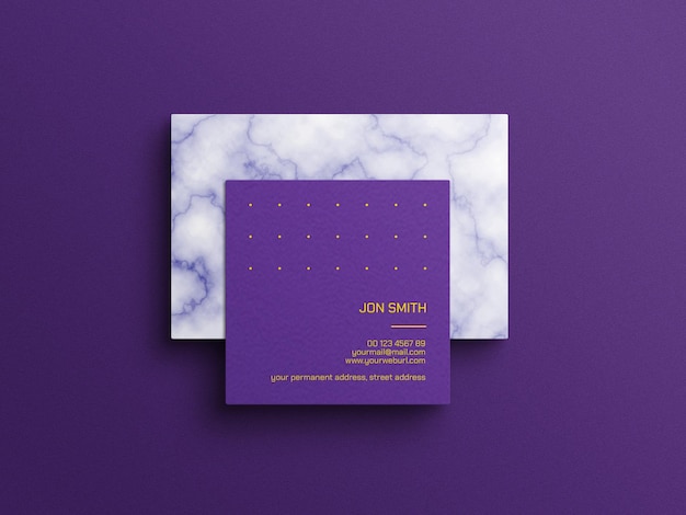 Square business card mockup