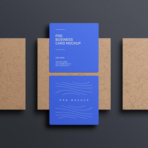 PSD square business card mockup