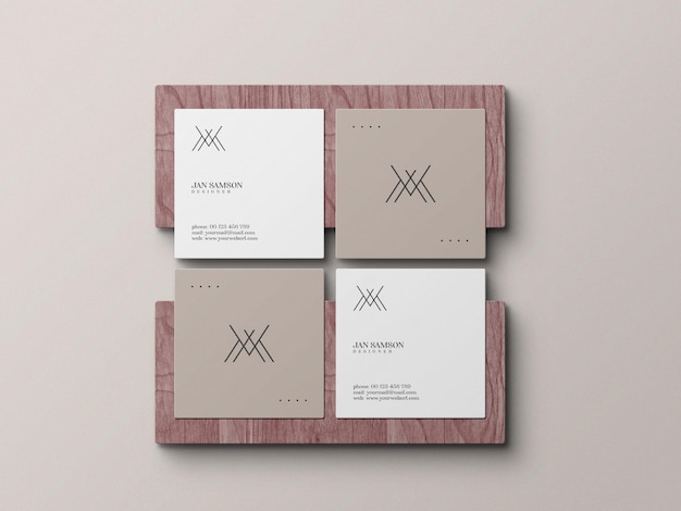square business card mockup
