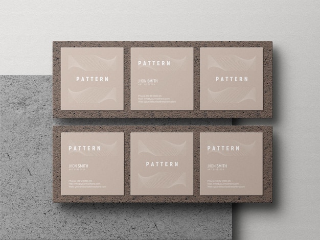 PSD square business card mockup