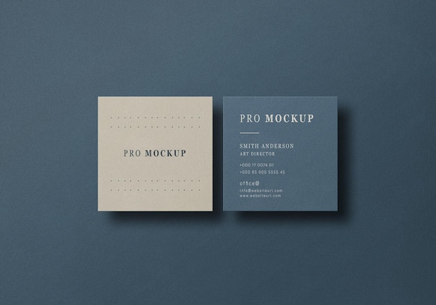 PSD square business card mockup