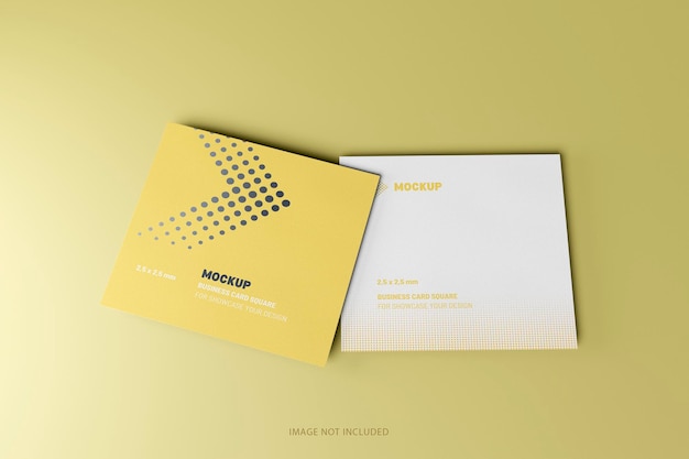 Square business card mockup