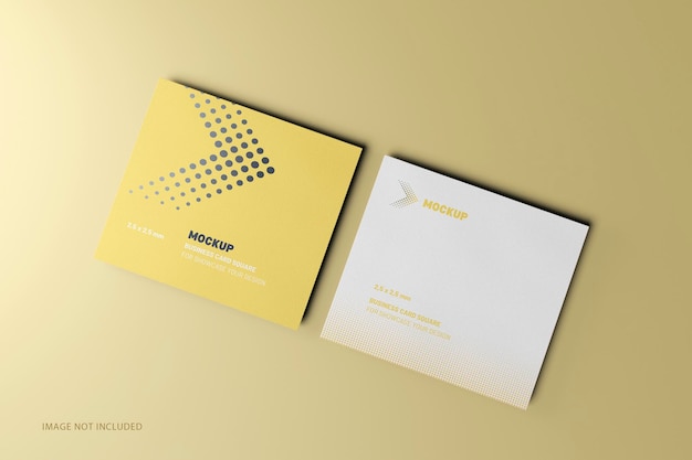 Square business card mockup