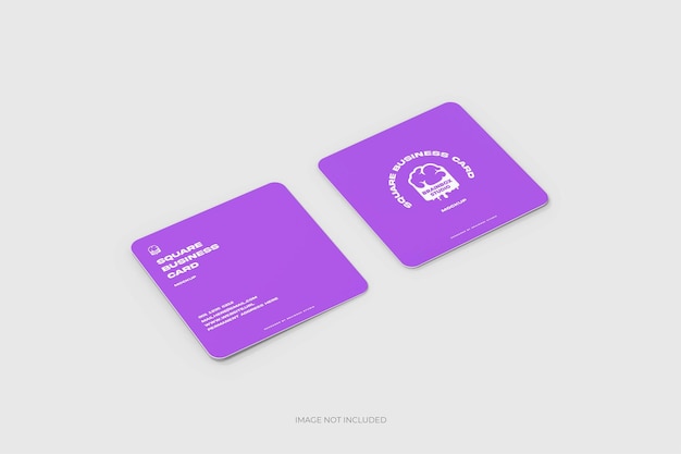 PSD square business card mockup