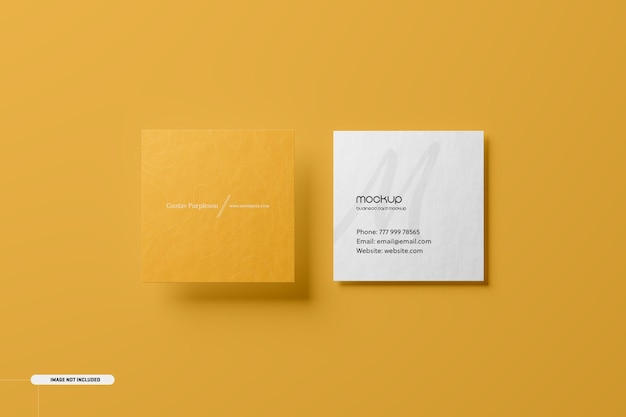 PSD square business card mockup