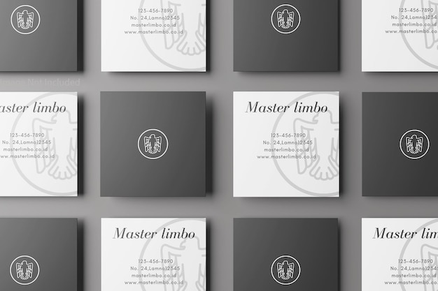 Square business cards mockup premium psd