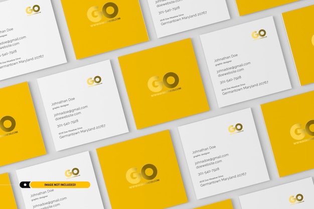 PSD square business cards mockup