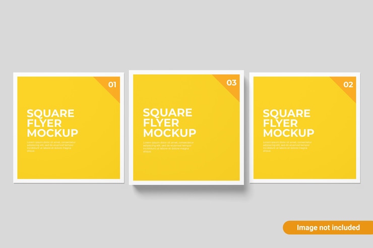 PSD square business flyer mockup