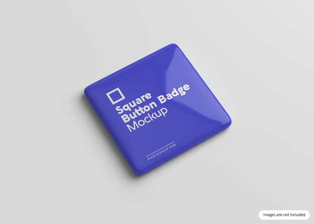 Square button badge mockup