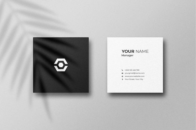 Square card mockup with shadow