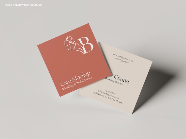 Mockup di carte quadrate