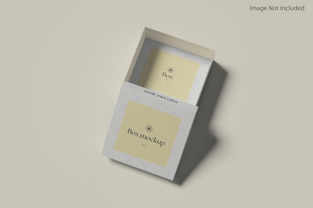 square cardboard box mockup