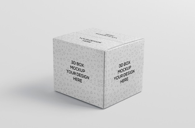 Square cardboard box mockup