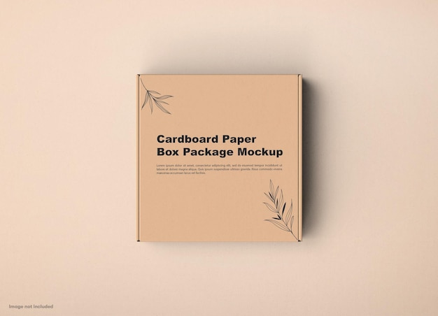 Square Cardboard Box Package Mockup