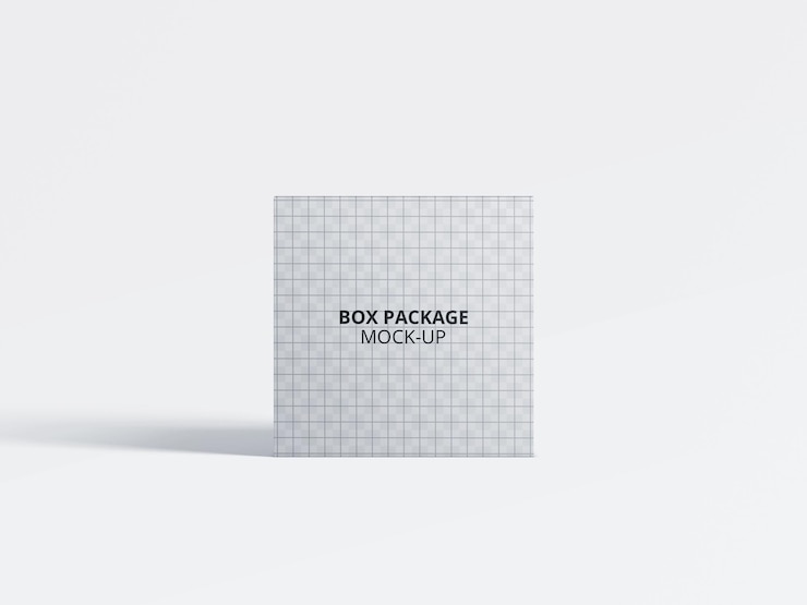PSD square cardboard paper box mockup