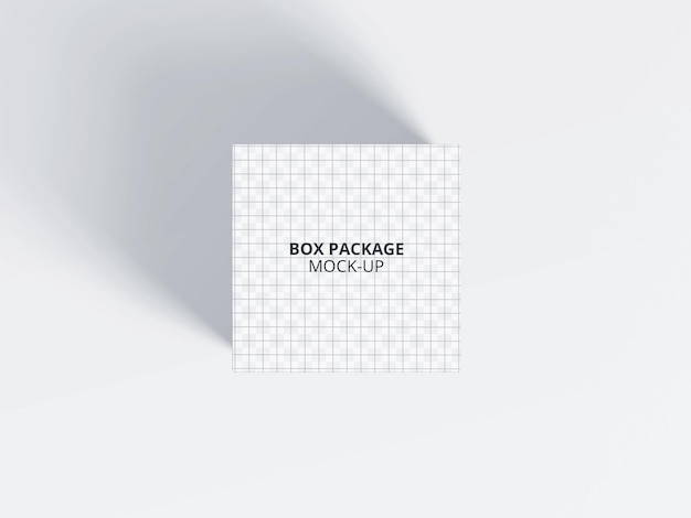 Square cardboard paper box mockup