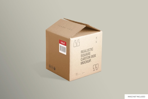 Square carton box mockup